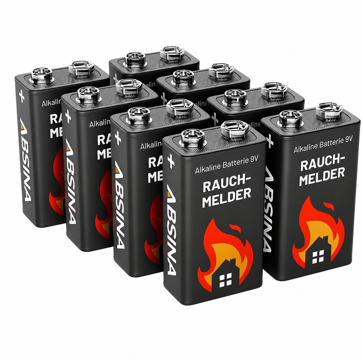 Absina Rauchmelder 9 V 8er Pack